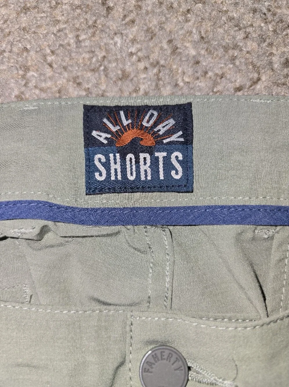 Faherty Men's All Day 9in Green Stretch Chino Shorts Size 34